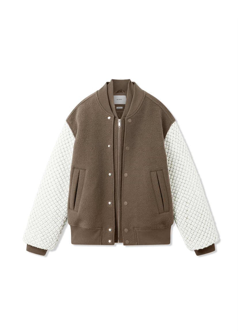 Яке AXEL ARIGATO Varsity Jacket with Knit Sleeves Кафяво | A3148002