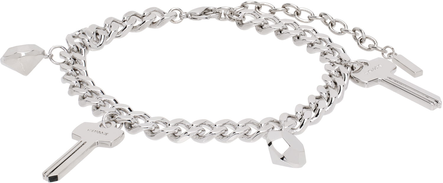 Гривна We11done Charm Chain Bracelet With Keys Металик | WD-AJ3-24-530-U-SV, 0