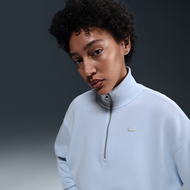 Суитчър Nike Sportswear Phoenix Fleece Cropped Half-Zip Sweatshirt Синьо | DQ5767-423, 4