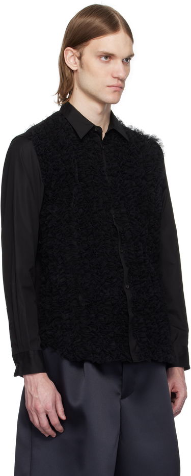 Риза Comme des Garçons Homme Plus Cotton Broad & Nylon Tulle Shirt Бяло | PO-B025-051, 4