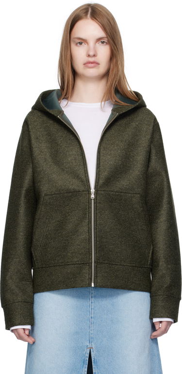 Суитчър A.P.C. A.P.C. Alvin Wool Zip-Up Hoodie Зелено | PSAFU-M27993, 0