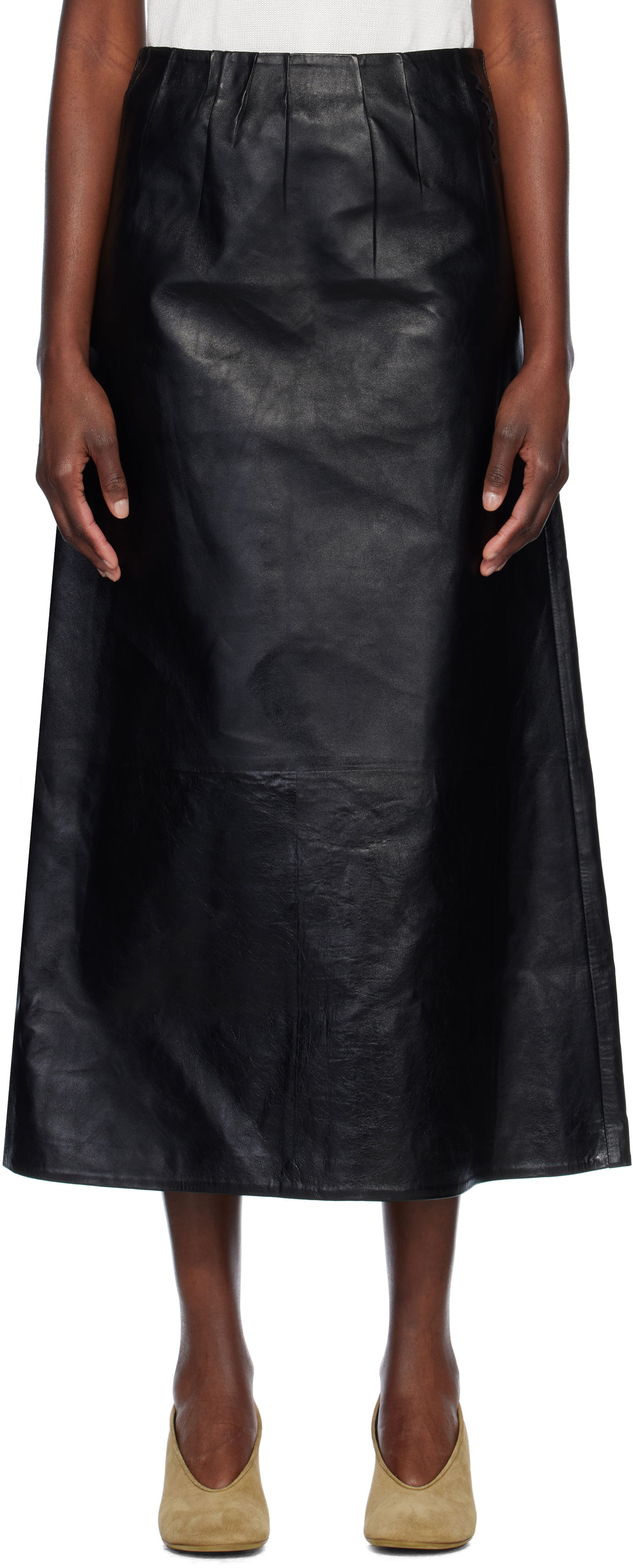 Пола Marni Marni A-Line Leather Maxi Skirt Черно | GOMX0729S0 ULA760, 0