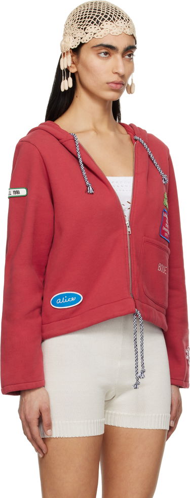 Суитчър Bode Bode Camper Cropped Zip Hoodie Червено | WRS25CS028, 1