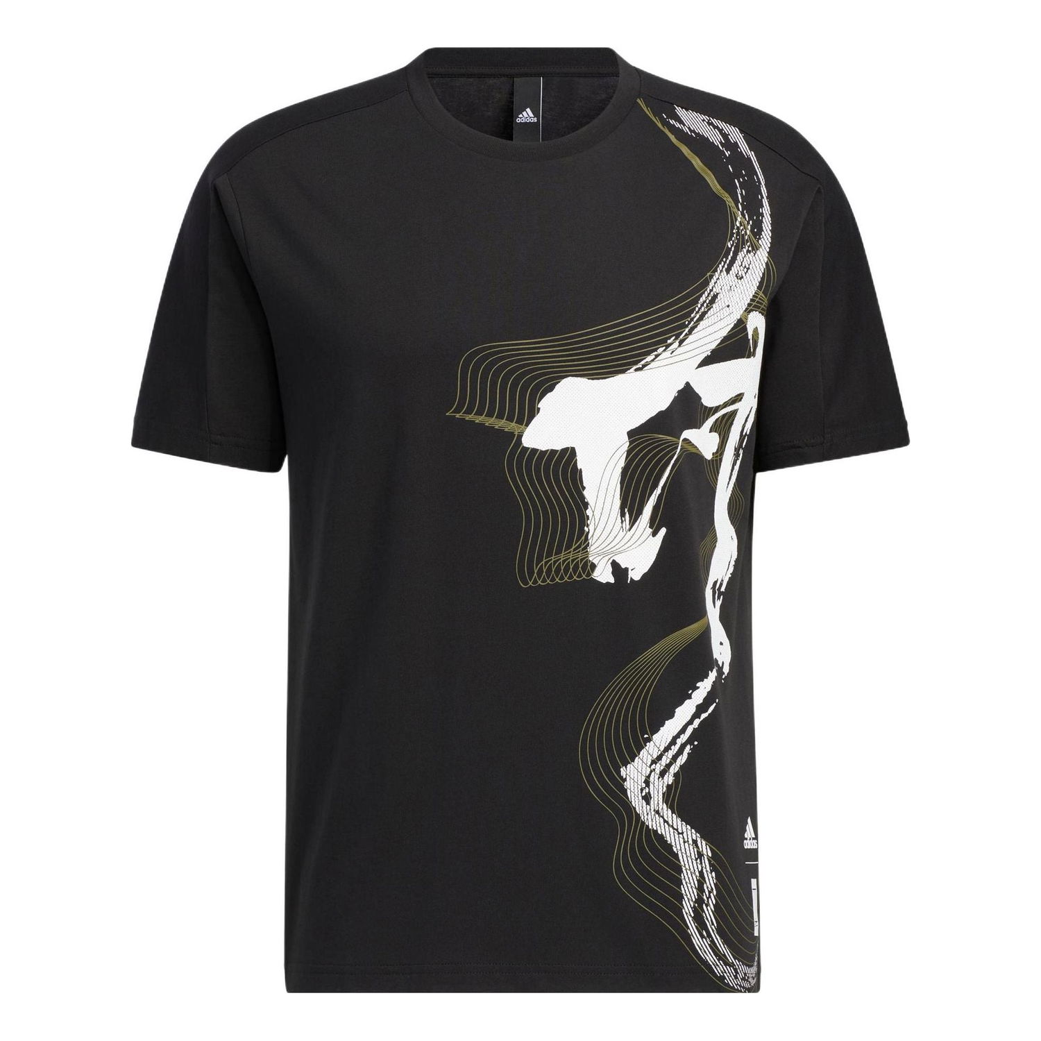 Тениска adidas Originals Graphic Print Breathable Sports T-Shirt Черно | HE5168, 0