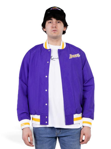 Яке Mitchell & Ness 75th Anniversary Warm Up Jacket Los Angeles Lakers Лилаво | OJBF1201-LALYYPPPDKPR