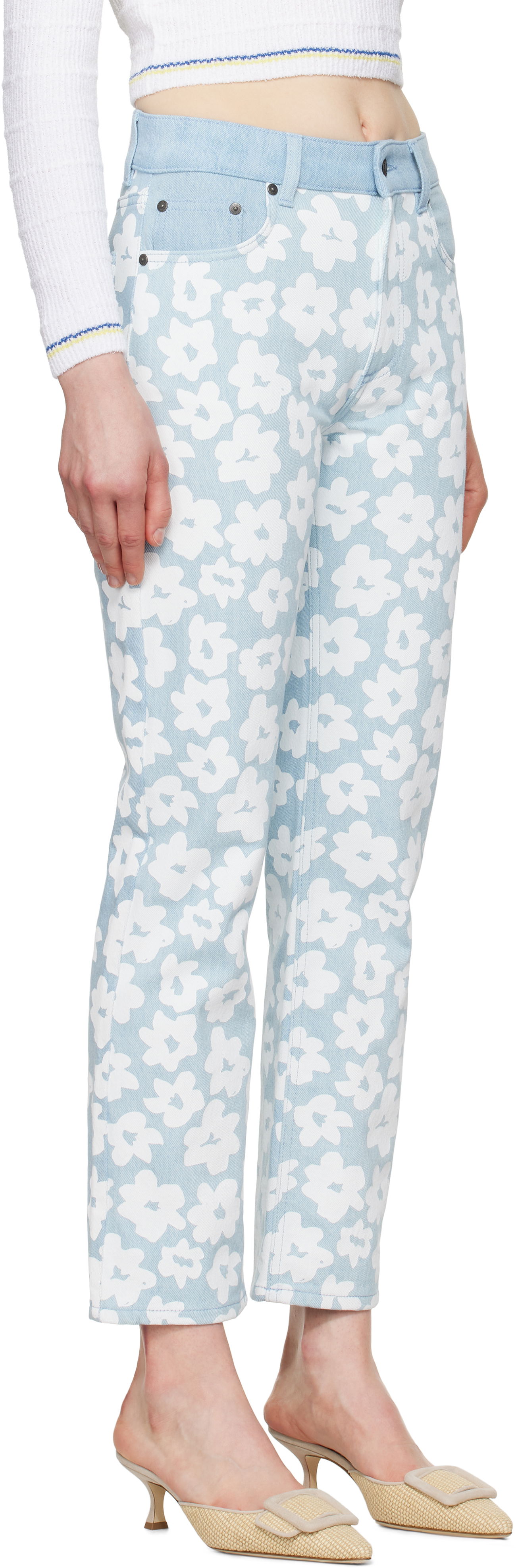 Дънки MSGM MSGM Printed Jeans Синьо | 3841MDP232 257272, 1