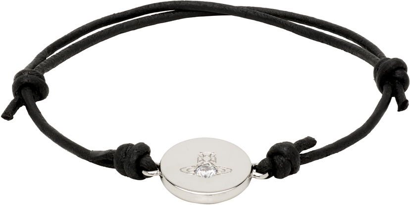 Гривна Vivienne Westwood Lewis Cord Bracelet with Orb Charm and Crystal Черно | 6103008W-02P627-
