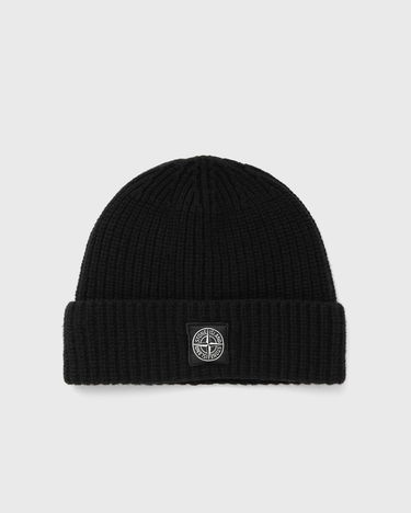 Шапка Stone Island Ribbed Knit Beanie with Logo Patch Черно | K2S15N100012S00B4.V0029, 2