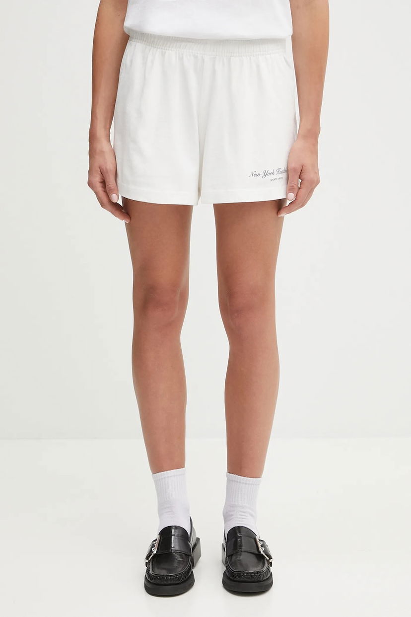 Къси панталони Sporty & Rich Sporty & Rich NY Health Club Disco High Waist Printed Shorts Бяло | SH037602043WH01