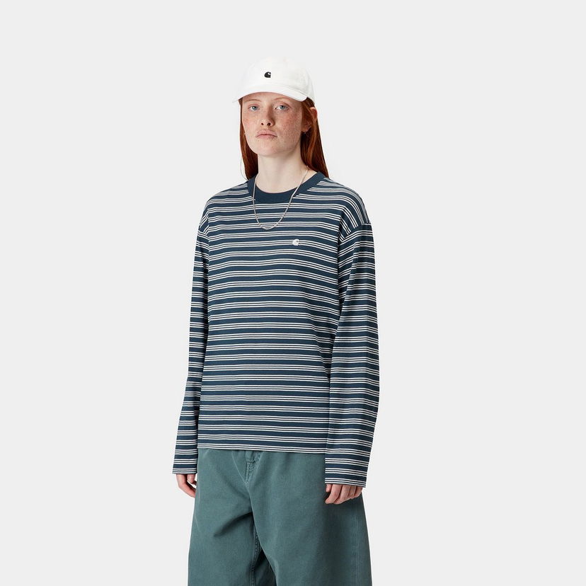 Тениска Carhartt WIP Carhartt WIP Long Sleeve Sydney Stripe T-Shirt Тъмно синьо | I034493_11