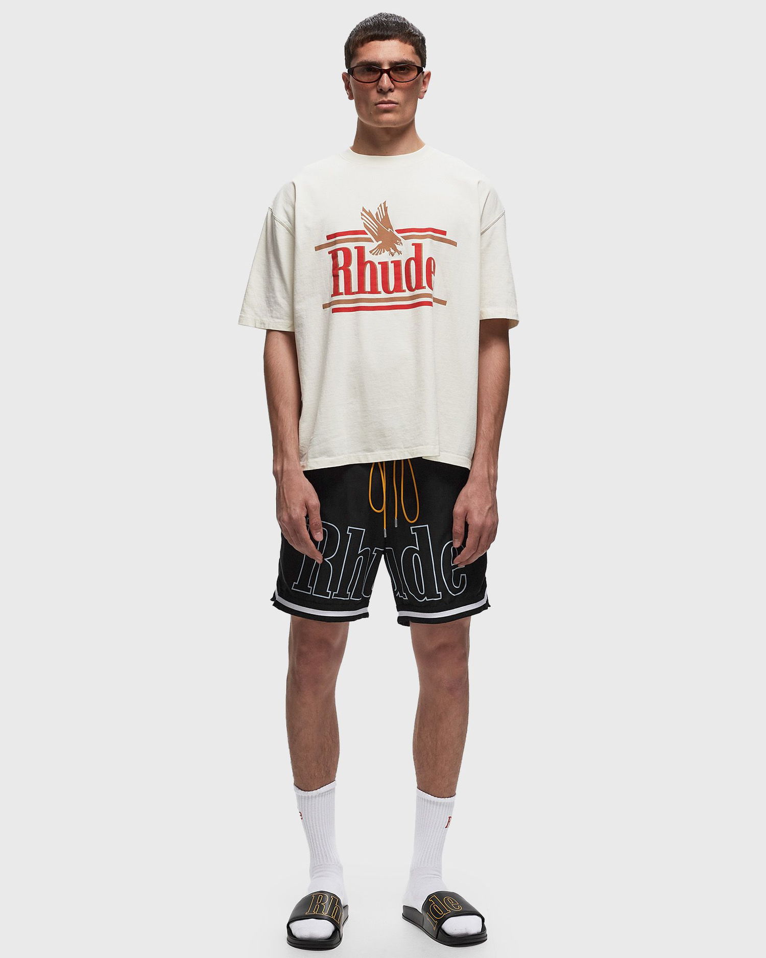 Къси панталони Rhude BASKETBALL SWIM SHORT Черно | RHSS24SH098453720372, 1