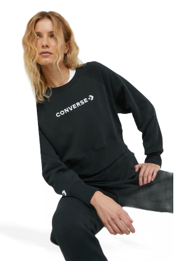 Суитчър Converse Wordmark Fleece Crew Neck Sweatshirt Черно | 10023716.A01