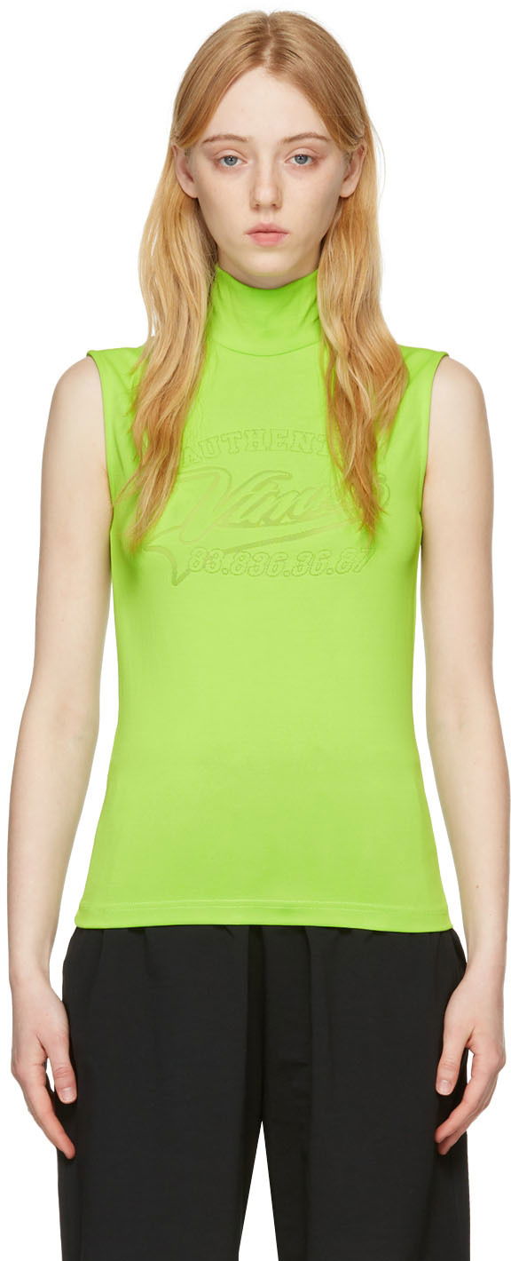 Потник VETEMENTS VTMNTS Viscose Sleeveless Turtleneck Top Зелено | VL12TR520G