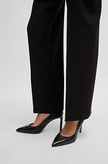 Аксесоари BOSS Leather Pointed-Toe Pumps Черно | 50504280, 1
