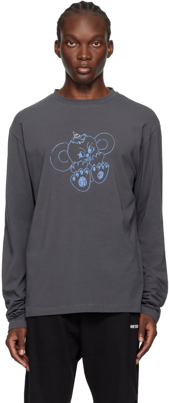 Тениска We11done Monster Long Sleeve Graphic T-Shirt Сиво | WD-TT2-24-757-U-CH, 0