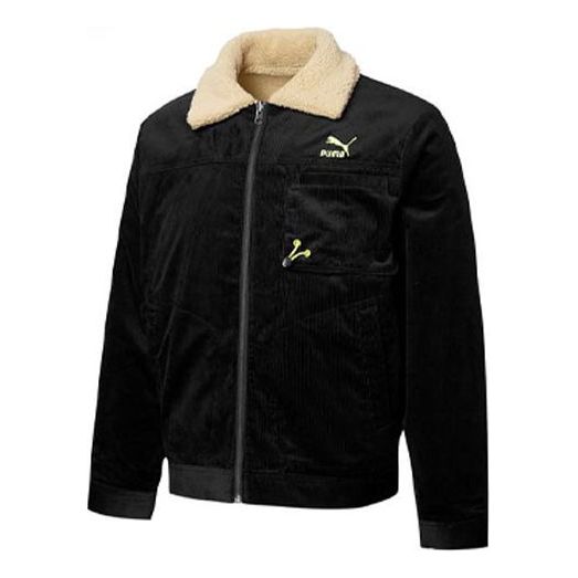 Палта Puma Corduroy Embroidered Reversible Plush Jacket Черно | 534751-01