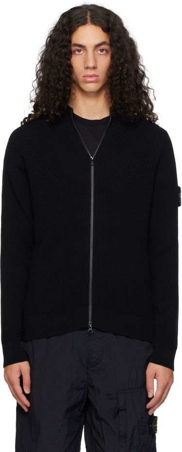 Пуловер Stone Island Full Rib RWS Wool Zip-Up Jacket Черно | 8115519C2, 0