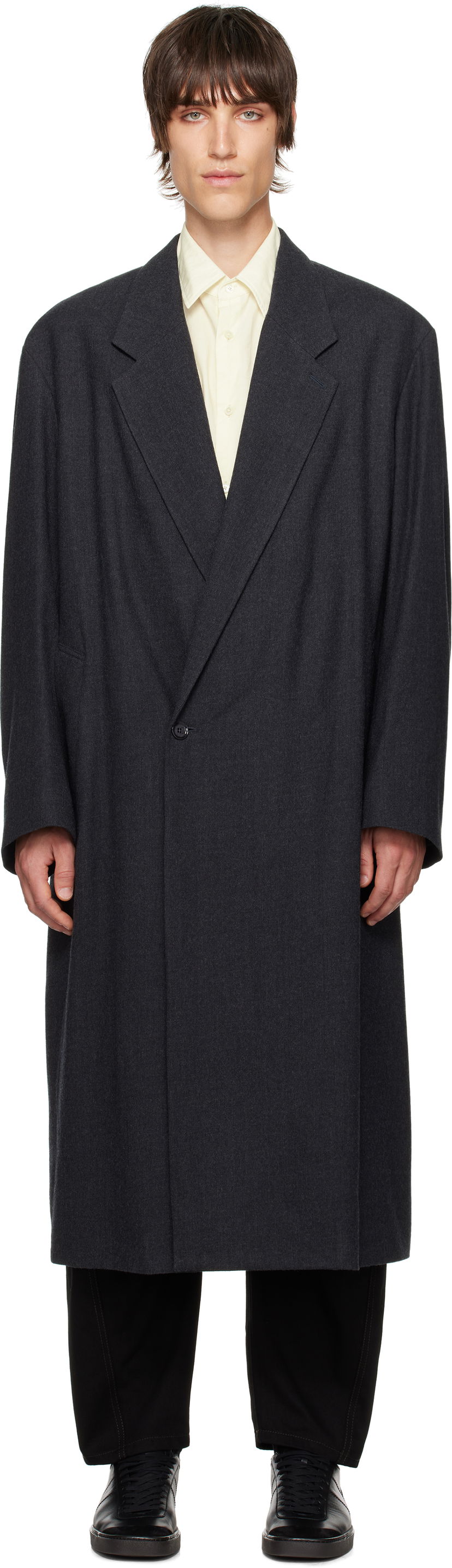 Палта LEMAIRE Lemaire Maxi Double Breasted Coat Сиво | CO1074 LF1302