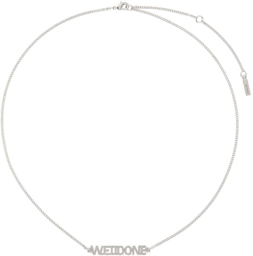 Колие We11done We11done Lettering Pendant Necklace Металик | WD-AJ2-24-560-U-SV, 0