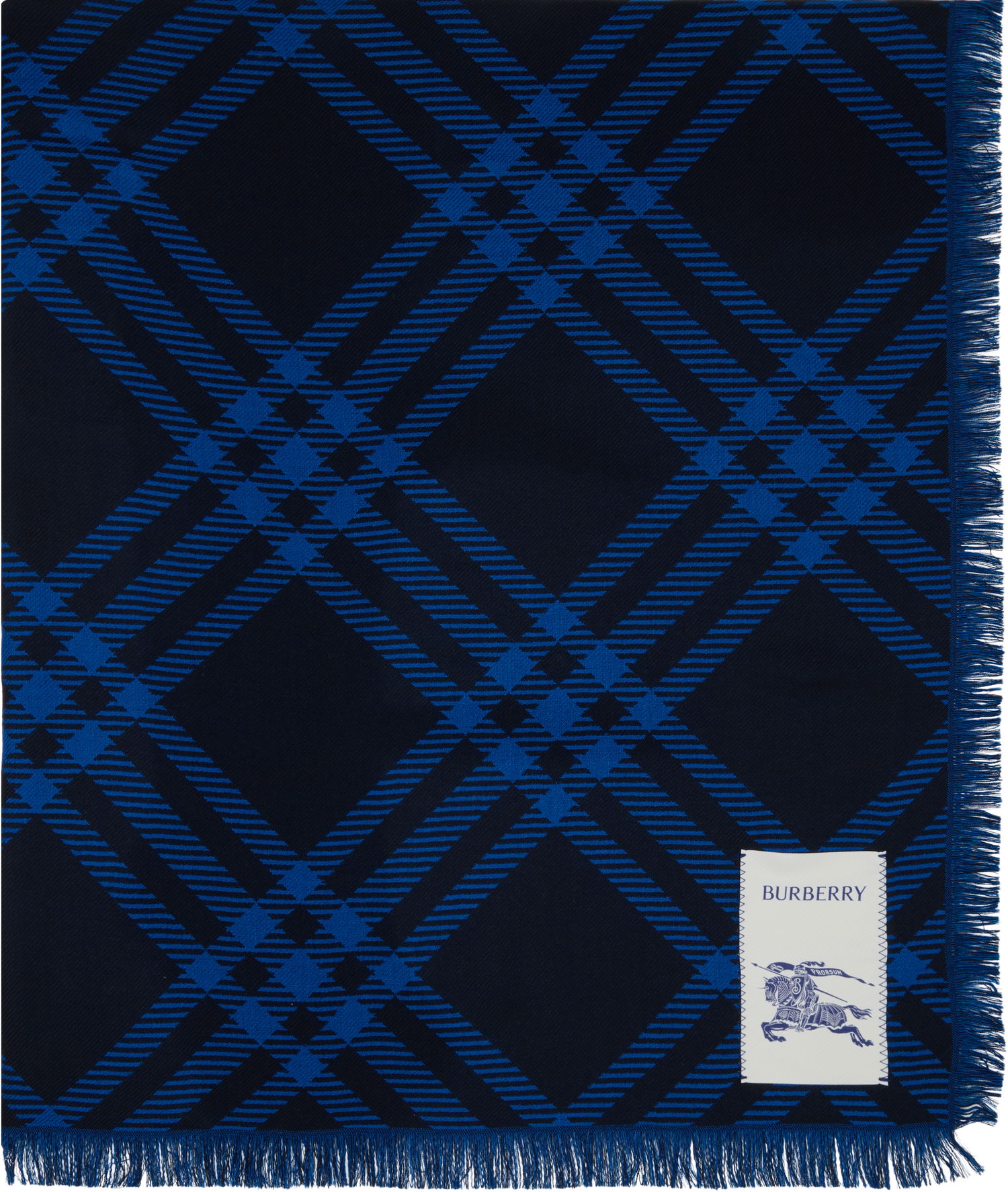 Шал Burberry Burberry Wide Check Wool Silk Scarf Синьо | 8110161, 0