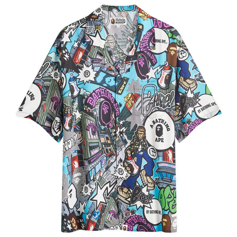 Риза BAPE A Bathing Ape Comic Art Vacation Shirt Многоцветен | 001SRK301304M-WHT