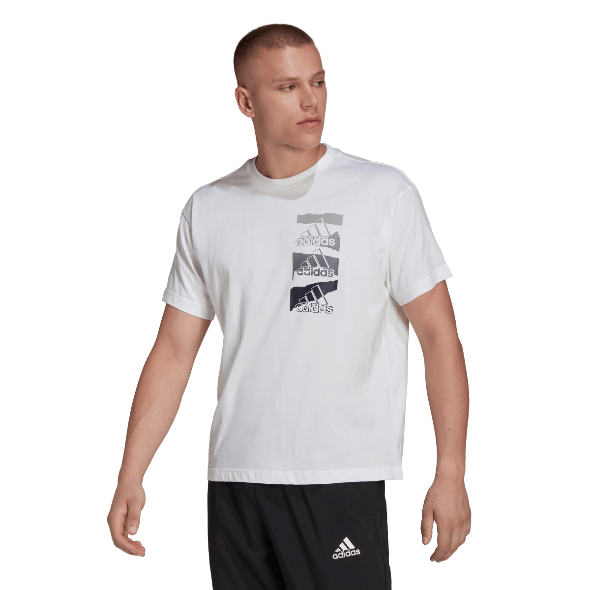 Тениска adidas Originals Men's Stacked Logo Graphic Tee Бяло | HE4315, 0