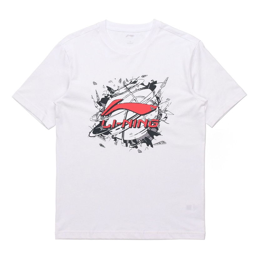 Тениска Li-Ning Hoops Graphic T-Shirt Бяло | AHSR405-1