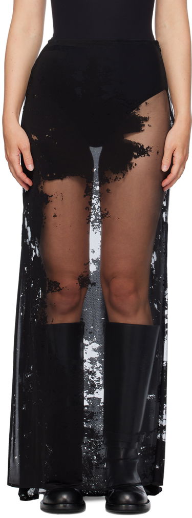 Пола Ann Demeulemeester Ann Demeulemeester Vivi Maxi Sheer Skirt Черно | 2401-W-JSK29-FA440-099, 0