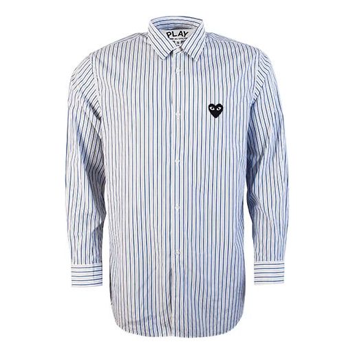 Риза Comme des Garçons Striped Shirt with Black Emblem Бяло | AZ-B006-051-1, 0