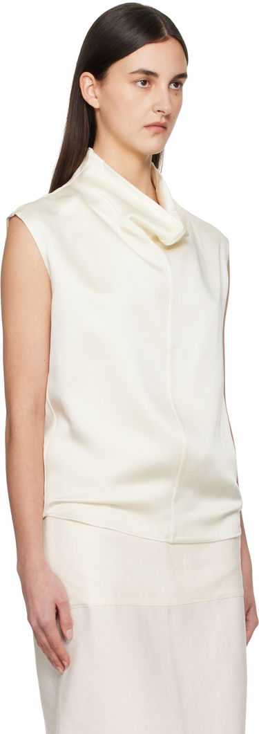 Потник TOTEME TOTEME Sleeveless Funnel Neck Blouse Бяло | 251-WRT0460-FB0344, 1