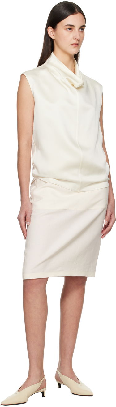 Потник TOTEME TOTEME Sleeveless Funnel Neck Blouse Бяло | 251-WRT0460-FB0344, 3
