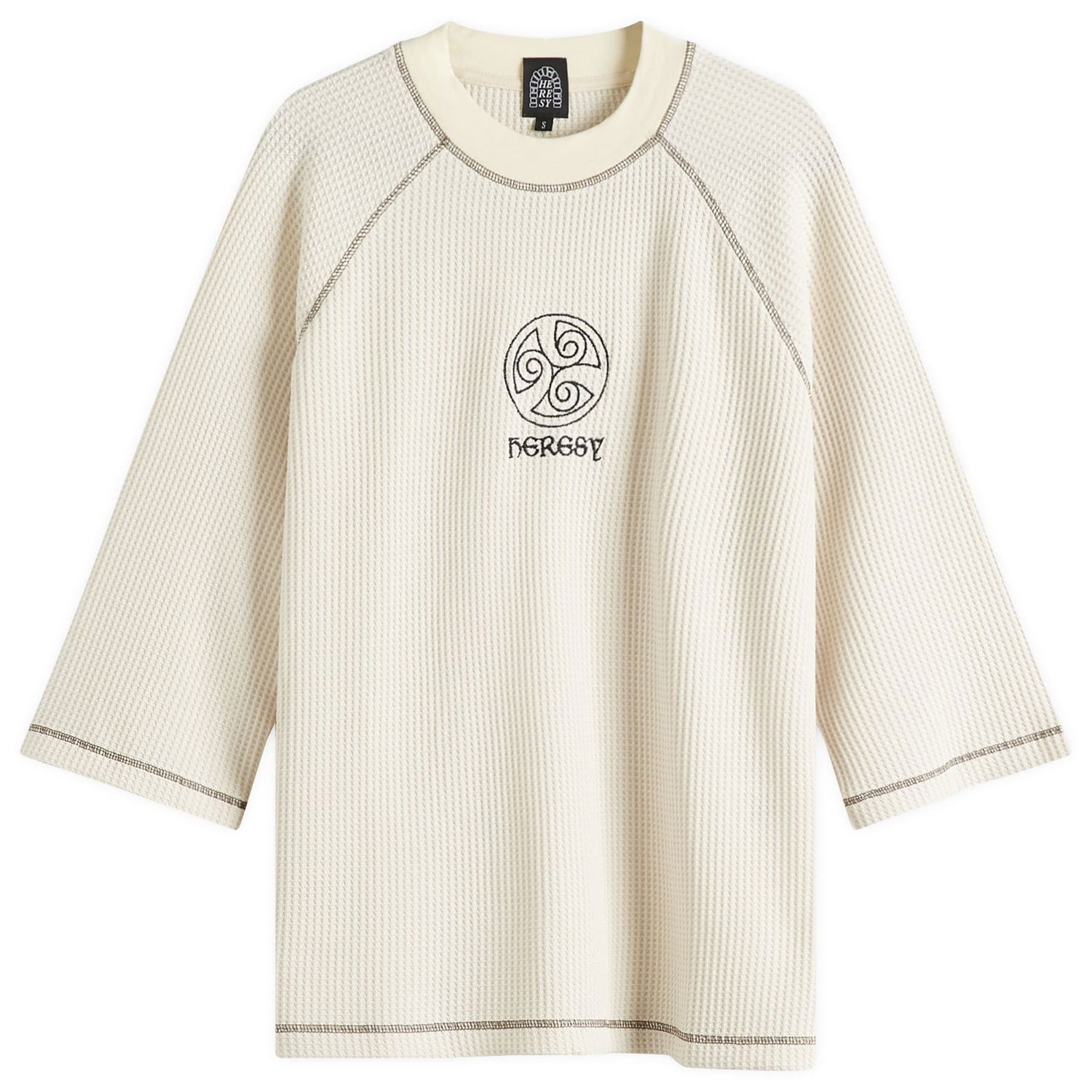 Пуловер Heresy Heresy Tri-Spiral Waffle T-Shirt Бежово | HSS25-T04-ECR, 1