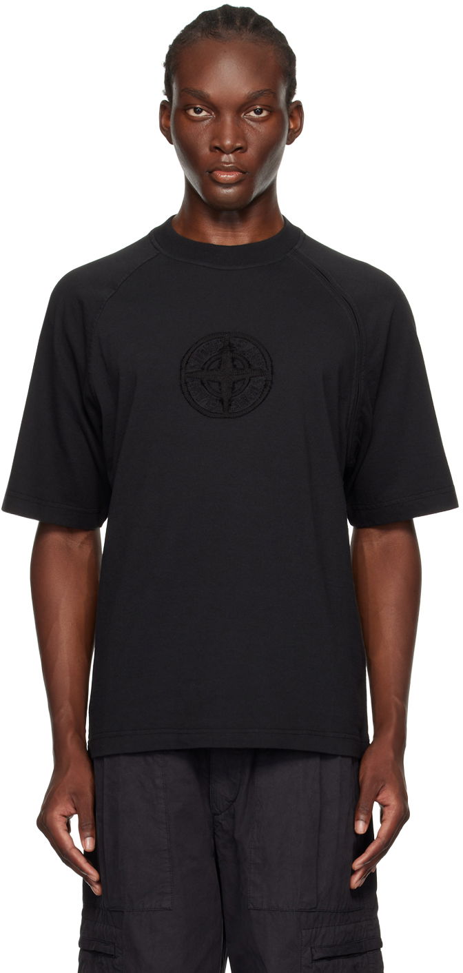 Тениска Stone Island Black Organic Cotton T-Shirt Черно | 8115201M1, 0