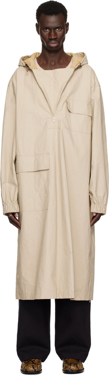 Дъждобран Dries Van Noten Dries Van Noten Half-Zip Hooded Coat Бежово | 251-020508-1285, 0