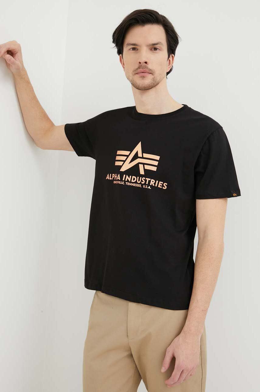 Тениска Alpha Industries Basic Fool Print T-Shirt Черно | 100501FP.365, 0