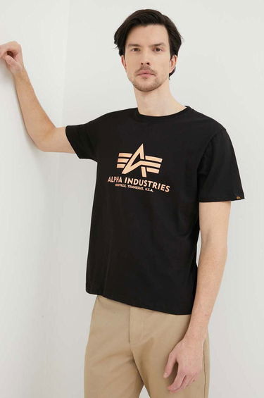 Тениска Alpha Industries Basic Fool Print T-Shirt Черно | 100501FP.365, 0