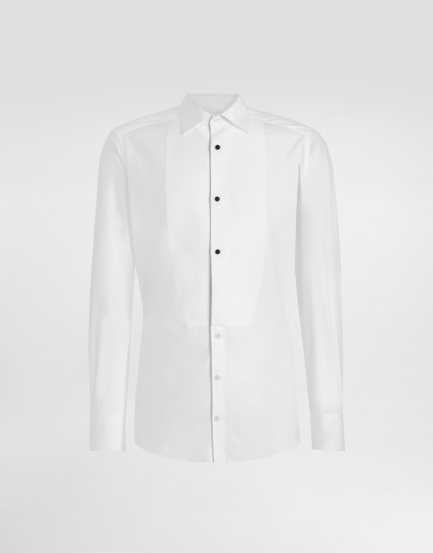 Риза Dolce & Gabbana Cotton Poplin Tuxedo Shirt Бяло | G5EN5TGI591S9005, 0