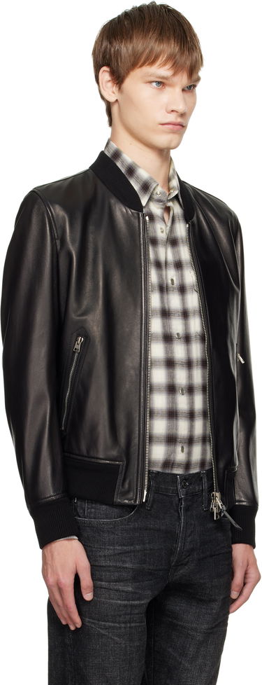 Яке бомбър Tom Ford TOM FORD Shiny Nappa Plonge Leather Bomber Jacket Черно | LBS029-LMN029, 1