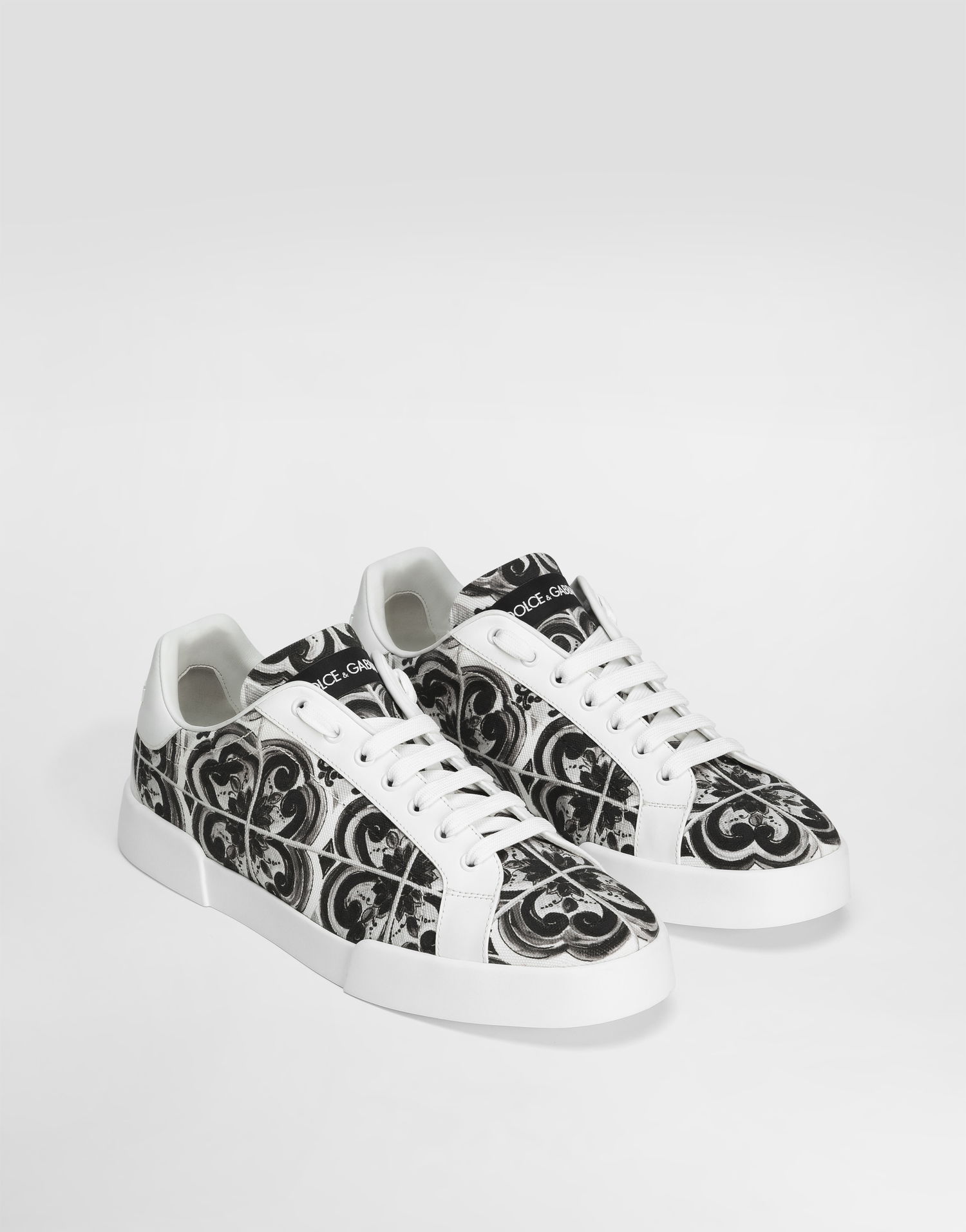 Кецове и обувки Dolce & Gabbana Dolce & Gabbana Portofino Light Strobel Majolica Print Бяло | CS2330A9R22IU3TN, 1