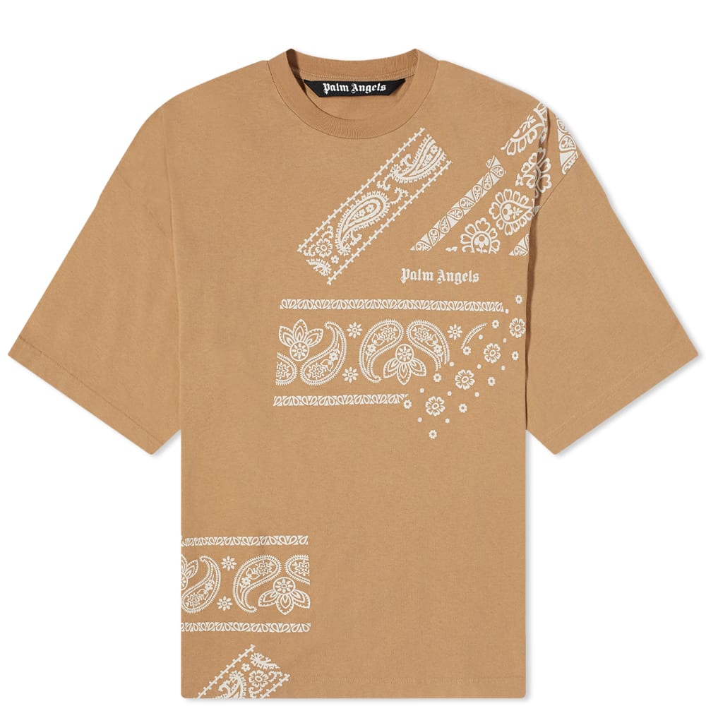 Тениска Palm Angels Palm Angels Oversized Bandana Logo T-Shirt Кафяво | PMAA066F21JER0056105, 0