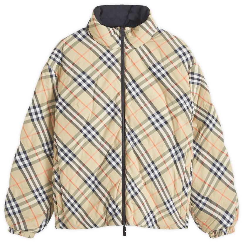 Пухо яке Burberry Nylon Check Puffer Jacket Бежово | 8094237-B9368