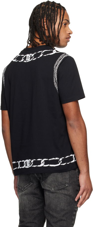 Тениска Balmain Foulard Print T-shirt Черно | FH1EG000GF08, 2