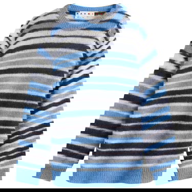 Пуловер Marni Marni Men's Striped Mohair Crew Knit Синьо | GCMG0435Q0-UFU178-STB26, 0