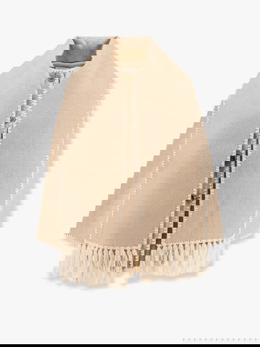 Палта TOTEME Beige Wool Blend Fringed Shawl Collar Coat by Toteme Бежово | 222117201867, 5