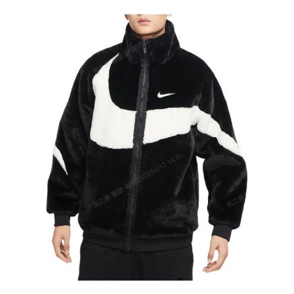 Яке Nike Big Swoosh Faux Fur Jacket Черно | FB7664-010