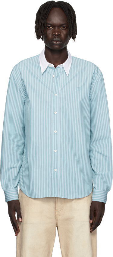 Риза Acne Studios Acne Studios Striped Button-Up Shirt Тюркоазено | CB0114-, 0