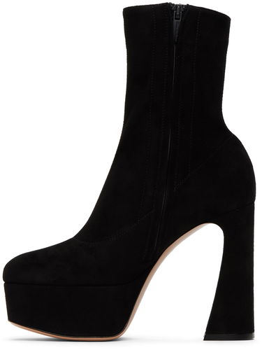 Кецове и обувки Gianvito Rossi Suede Platform Ankle Boots Черно | G73174.70RIC.CAM, 2