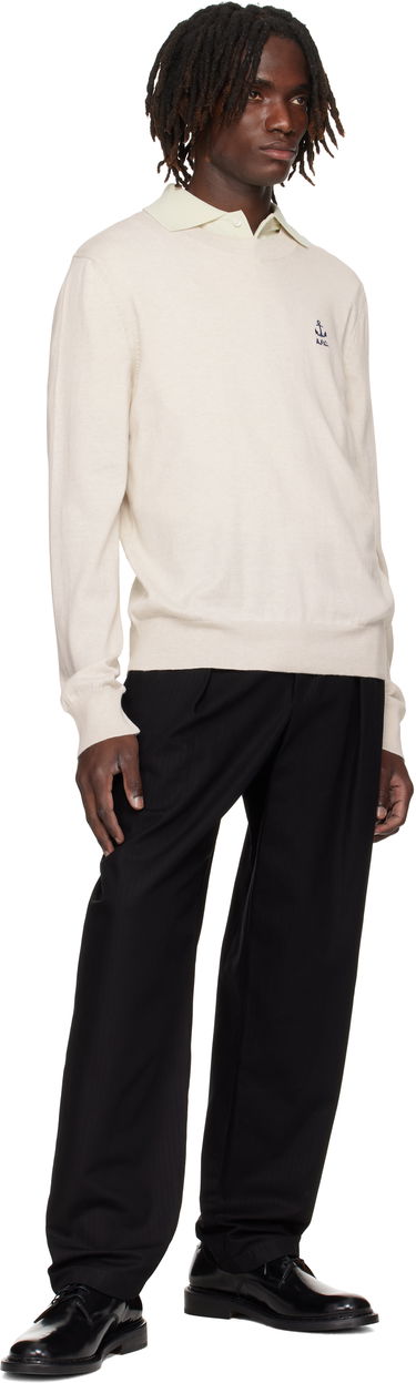 Пуловер A.P.C. A.P.C. Gabin Anchor Logo Knit Sweater Бежово | COGDK-H23412, 3