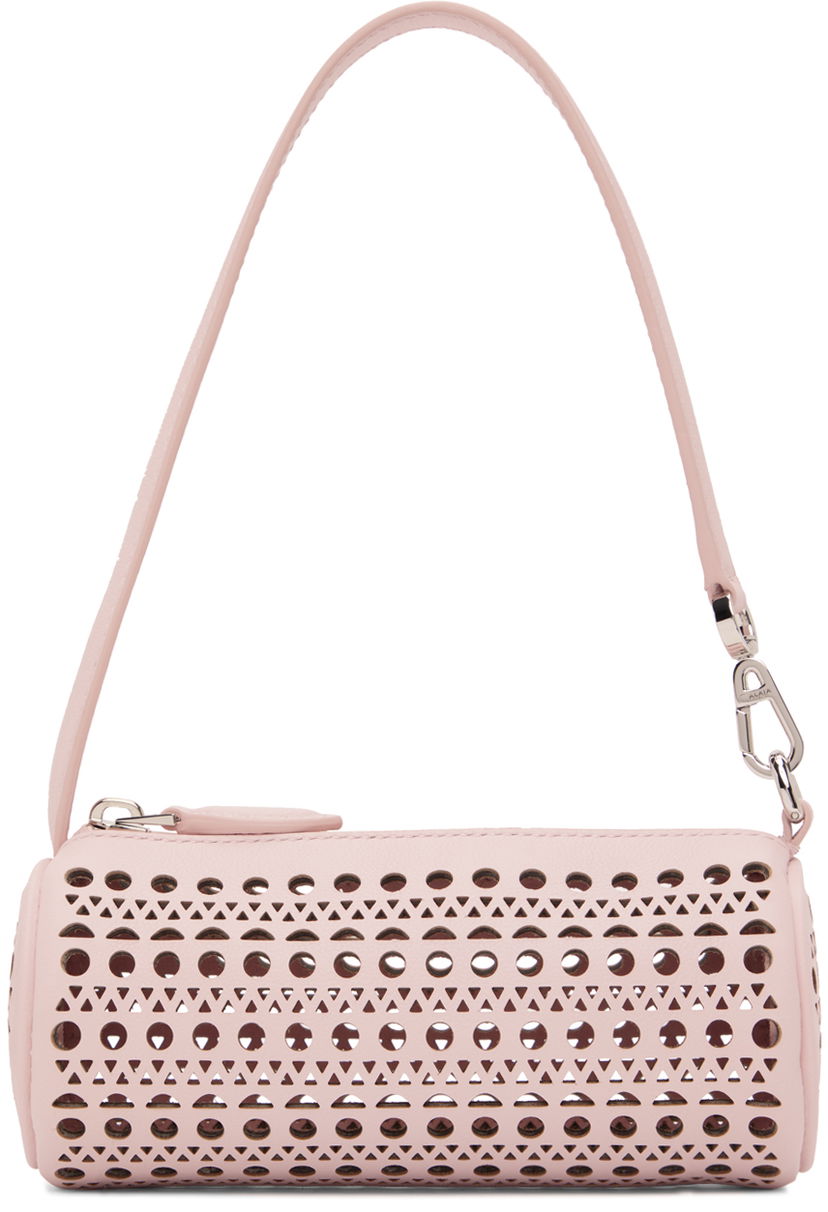 Чанта през рамо Alaïa Mini Tube Perforated Leather Shoulder Bag Розово | AA1P042CA262