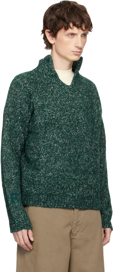 Пуловер ERL Slit Neck Alpaca Polo Зелено | ERL11N006, 4